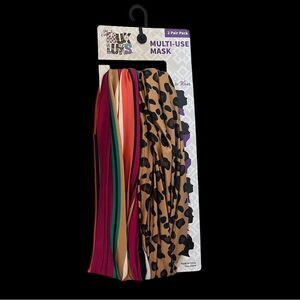 MUK LUKS Multi-Use Mask Leopard Pack-2 Masks